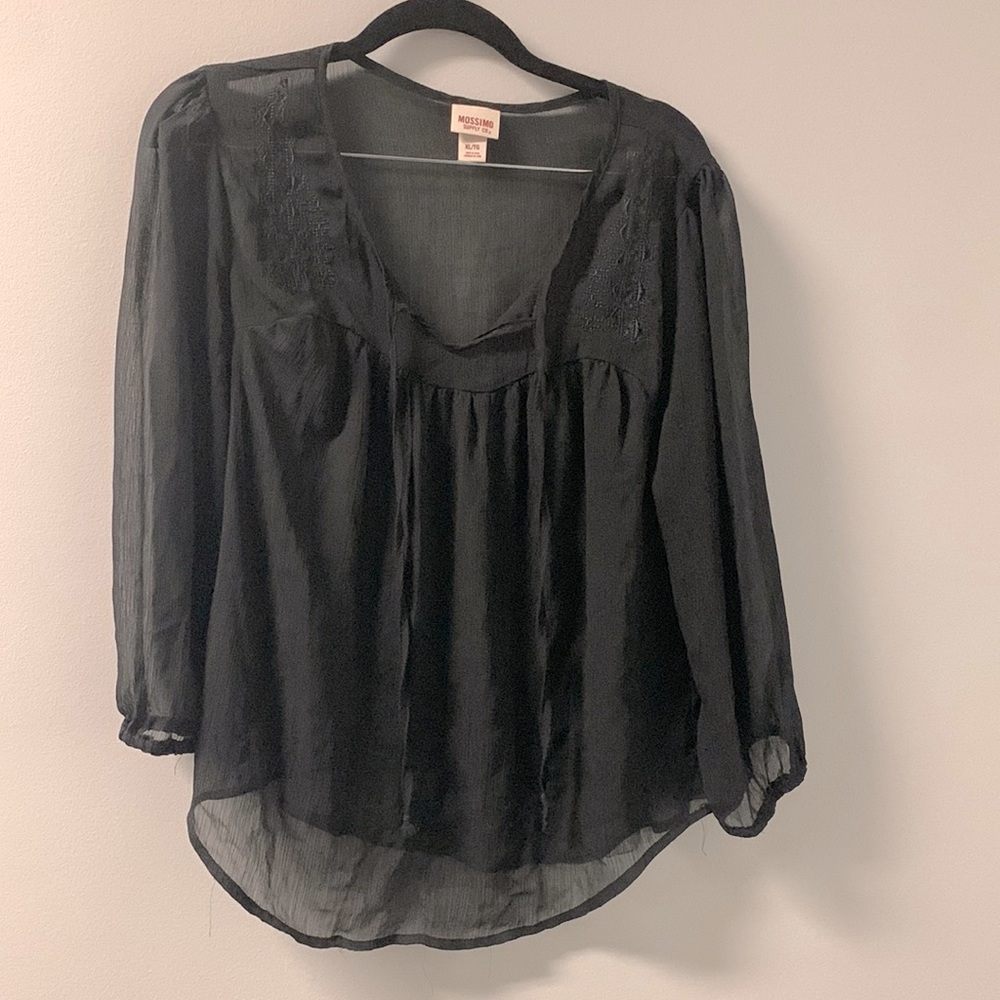 Black sheer pullover top